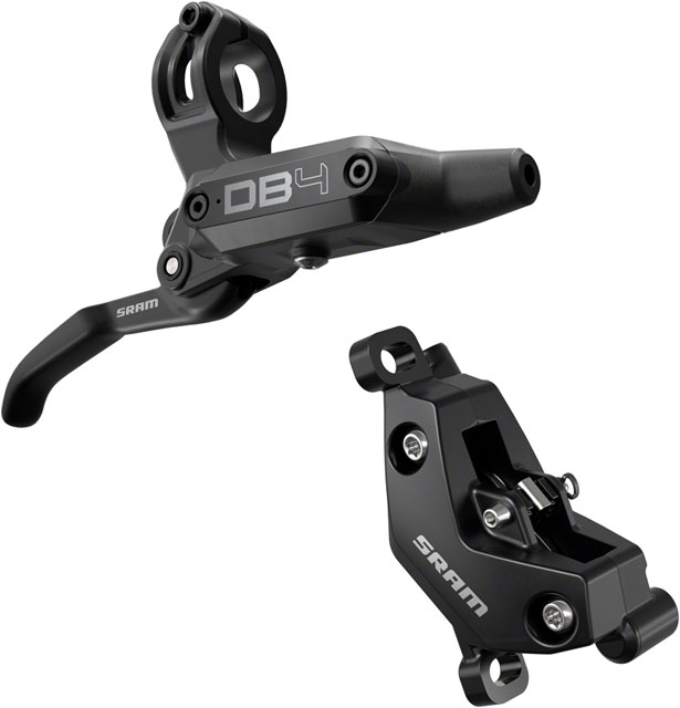 SRAM DB4 Disc Brake and Lever - Right, Front or Rear, 2000mm Hose, Post Mount, 4-Piston, Aluminum Lever, Diffusion Black, A1