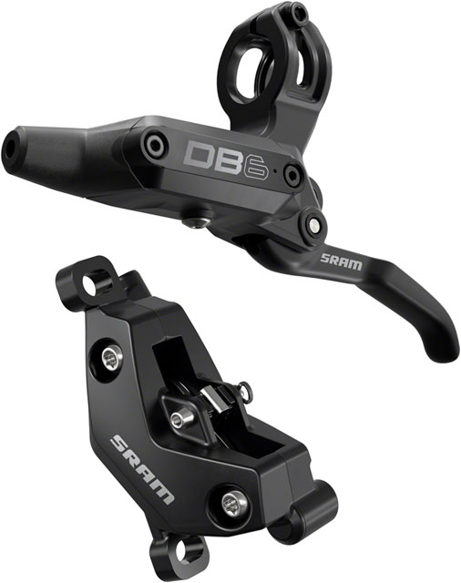 SRAM DB6 Disc Brake and Lever - Left, Front or Rear, 2000mm Hose, Post Mount, 4-Piston, Aluminum Lever, Diffusion Black, A1