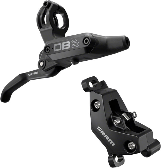 SRAM DB6 Disc Brake and Lever - Right, Front or Rear, 2000mm Hose, Post Mount, 4-Piston, Aluminum Lever, Diffusion Black, A1