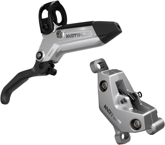 SRAM Motive Ultimate Disc Brake and Lever - Front, 950mm Hose, Post Mount, 4-Piston, Aluminum Lever Body, Carbon Blade, Black/Silver, A1