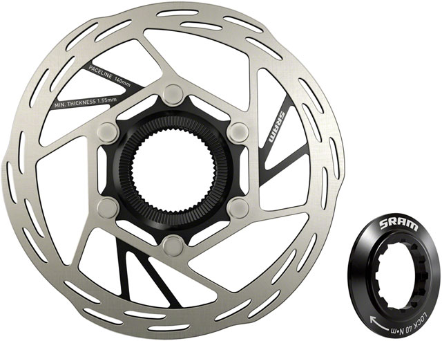 SRAM Paceline Disc Brake Rotor - 140mm, Center Lock, 1.85mm, Includes Internal Tooled Lockring