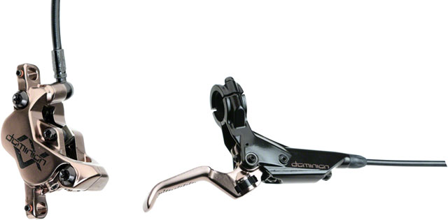 Hayes Dominion A4 Disc Brake and Lever - Front or Rear, Hydraulic, Post Mount, 1800mm Hose, Black/Bronze