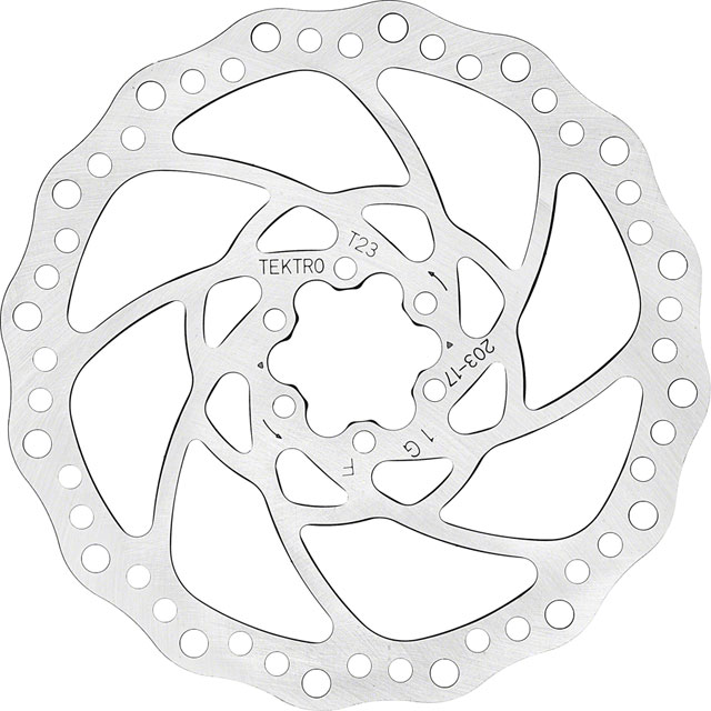 Tektro TR-17 Disc Brake Rotor - 203mm, 6-Bolt, 2.3mm Thickness, Silver