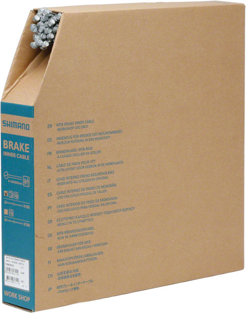 Shimano Stainless Mountain Brake Cable - 1.6 x 2050mm, Filebox of 100