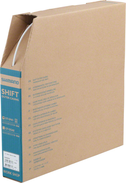 Shimano OT-SP41 Derailleur Housing - 4mm x 50m Box, White