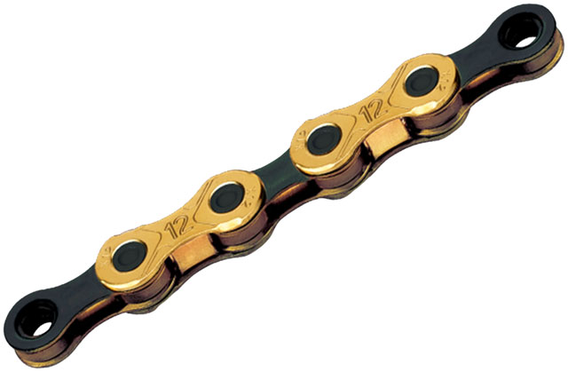 KMC X12 Waxed Chain - 12-Speed, 126 Links, Ti Gold/Black