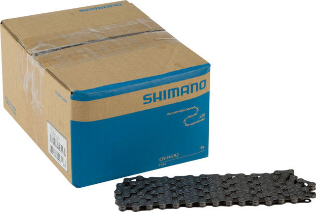 Shimano CN-HG53 Chain - 9-Speed, 116 Links, Gray, Box of 20