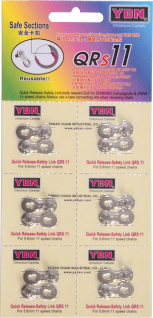 YBN 11-Speed QRS Link, Card of 6, Reusable up to 5 times