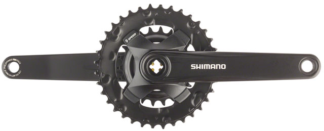 Shimano FC-MT101-B2 Crankset - 175mm, 9-Speed, 36/22t, Square Taper JIS Spindle Interface, 51.8mm Chainline, Black