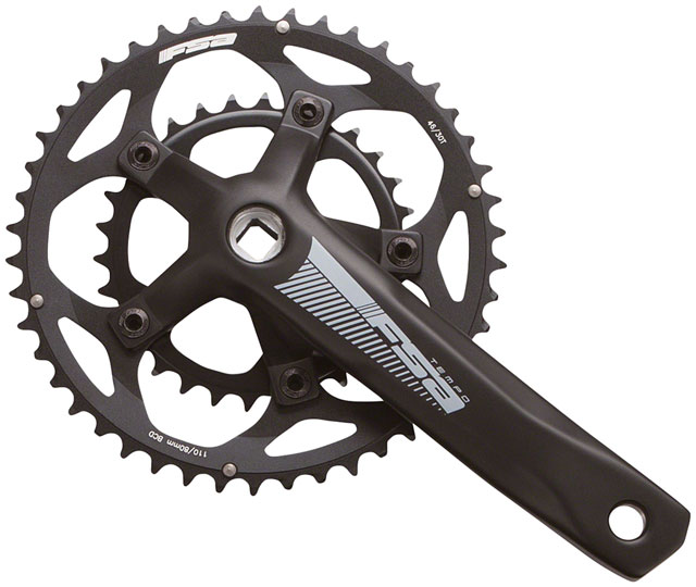 Full Speed Ahead Tempo Crankset - 172.5mm, 10/11-Speed, 46/30t, JIS Spindle Interface, Black