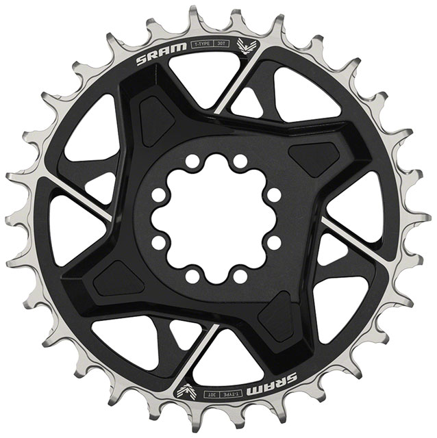 SRAM X0 Eagle T-Type Direct Mount Chainring - 30t, 12-Speed, 8-Bolt Direct Mount, 3mm Offset, Aluminum, Black, D1