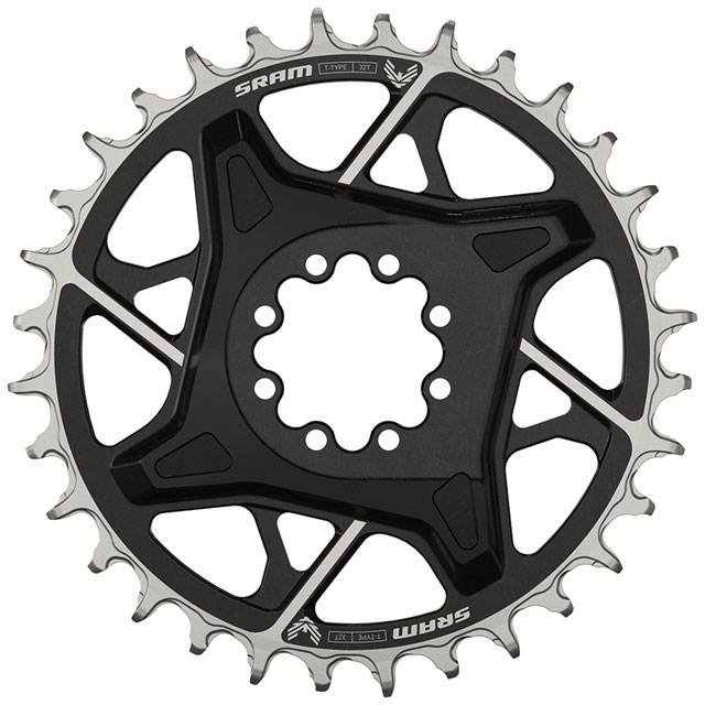 SRAM X0 Eagle T-Type Direct Mount Chainring - 32t, 12-Speed, 8-Bolt Direct Mount, 3mm Offset, Aluminum, Black, D1