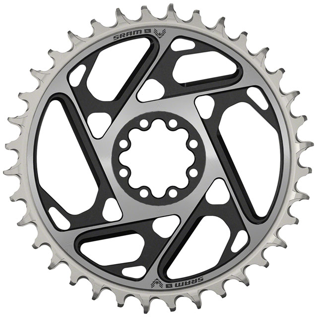 SRAM XX SL Eagle T-Type Direct Mount Chainring - 36t, 12-Speed, 8-Bolt Direct Mount, 0mm Offset, Aluminum, Black/Silver, D1