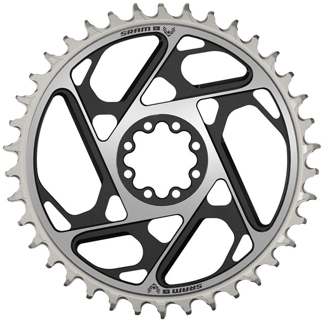 SRAM XX SL Eagle T-Type Direct Mount Chainring - 38t, 12-Speed, 8-Bolt Direct Mount, 0mm Offset, Aluminum, Black/Silver, D1