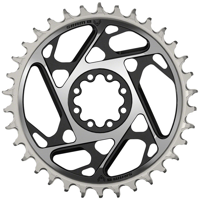 SRAM XX SL Eagle T-Type Direct Mount Chainring - 34t, 12-Speed, 8-Bolt Direct Mount, 3mm Offset, Aluminum, Black/Silver, D1