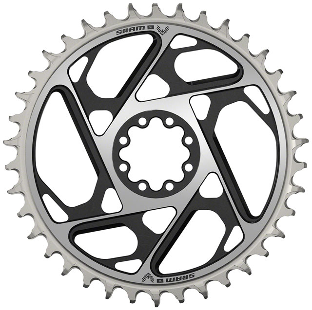 SRAM XX SL Eagle T-Type Direct Mount Chainring - 38t, 12-Speed, 8-Bolt Direct Mount, 3mm Offset, Aluminum, Black/Silver, D1