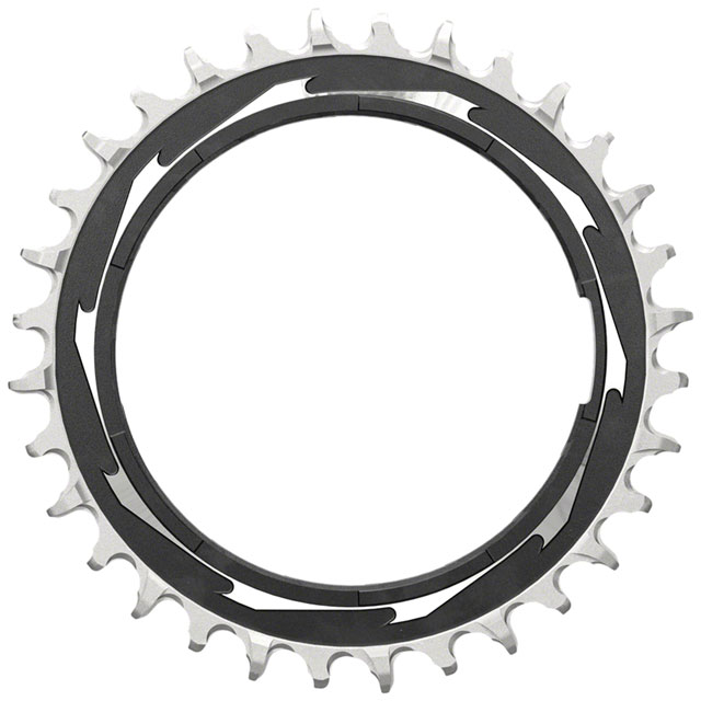 SRAM XX SL Eagle T-Type Thread Mount Chainring - 32t, 12-Speed, Thread Mount  (For XX SL PM Spider), 3mm Offset, Aluminum, Black/Silver