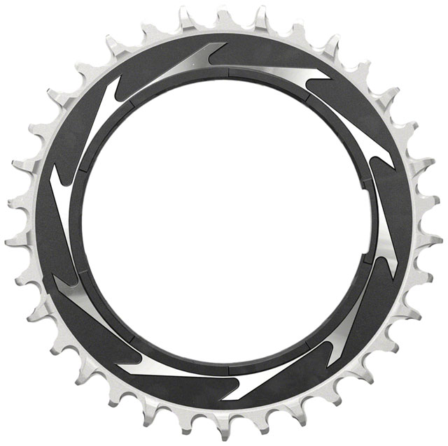 SRAM XX SL Eagle T-Type Thread Mount Chainring - 34t, 12-Speed, Thread Mount  (For XX SL PM Spider), 3mm Offset, Aluminum, Black/Silver