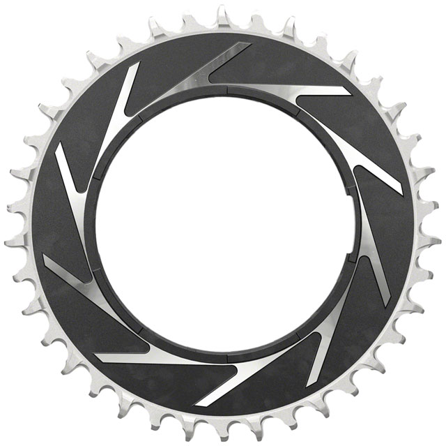 SRAM XX SL Eagle T-Type Thread Mount Chainring - 38t, 12-Speed, Thread Mount  (For XX SL PM Spider), 3mm Offset, Aluminum, Black/Silver
