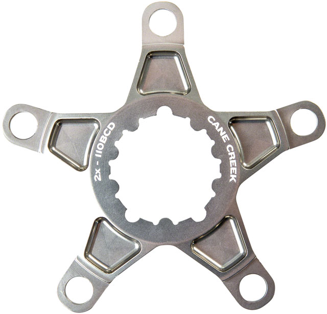 Cane Creek eeWings Chainring Spider - 5-Bolt, 110 BCD, Cane Creek 3-Bolt Mount Type, For 2x System, Silver