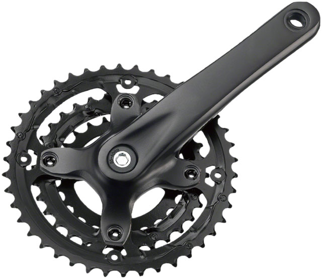 Samox AF29 Crankset - 175mm, 9-Speed, 48/36/26t, 104/Riveted BCD, JIS Square Taper Spindle Interface, Spindle Bolts Sold Separate, Black