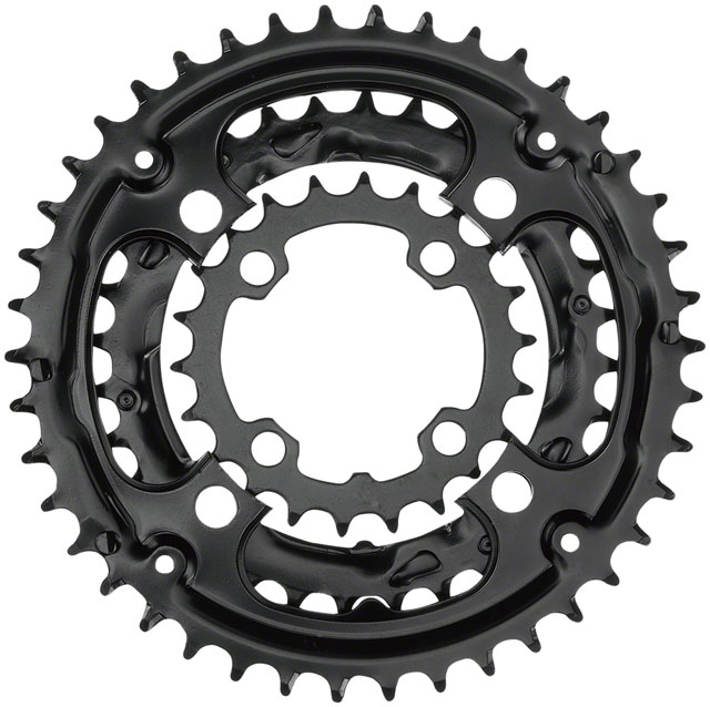 Samox 310ASS Chainring Set - 40/30/22t, 96/64 BCD, Aluminum Outer Ring, Steel Middle/Inner Ring, Black