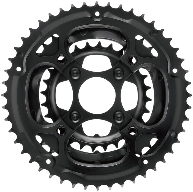 Samox 317SSS Chainring Set - 48/38/28t, 104/Riveted BCD, Steel Rings, Black