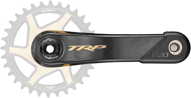 TRP CK-9050 EVO Crankset - 170mm, 12-Speed, For 68/73mm Frame BB, DM CINCH Chainring Interface, 30mm  Spindle, Carbon, Black/Gold