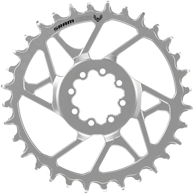SRAM Eagle 90 T-Type Direct Mount Chainring - 30t, 12-Speed, 8-Bolt Direct Mount, 3mm Offset, Steel, Silver
