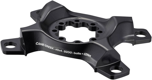Cane Creek eeWings Chainring Spider - 4-Bolt, 110 Asymmetric BCD, 8-Bolt Mount Type, For Shimano Dura-Ace 9200, Black
