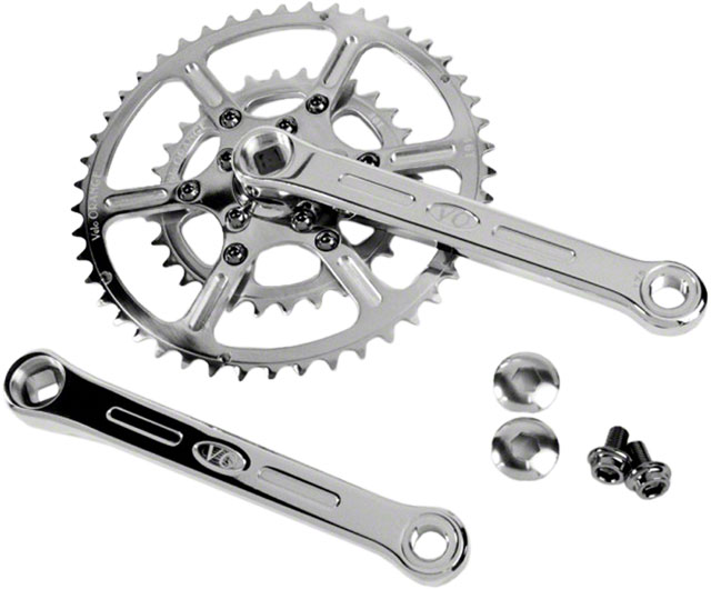 Velo Orange Grand Cru 50.4 BCD Crankset - 165mm, 5-10-Speed, 46/30t, 50.4 BCD, Square Taper JIS Spindle Interface, Polished Stainless