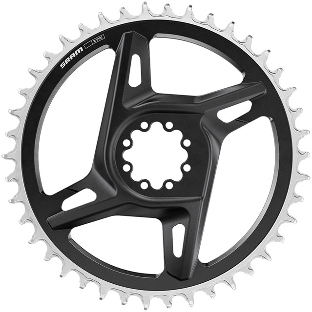 SRAM RED X-Sync Chainring - 38t, 12/13-Speed, 8-Bolt Direct Mount, 6.5mm Offset, Black/Silver, E1