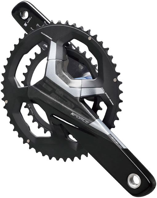 FSA K-Force Crankset, 2x 52/36T Chainrings, 172.5mm Arm Length, 110BCD, 386EVO Spindle – Black