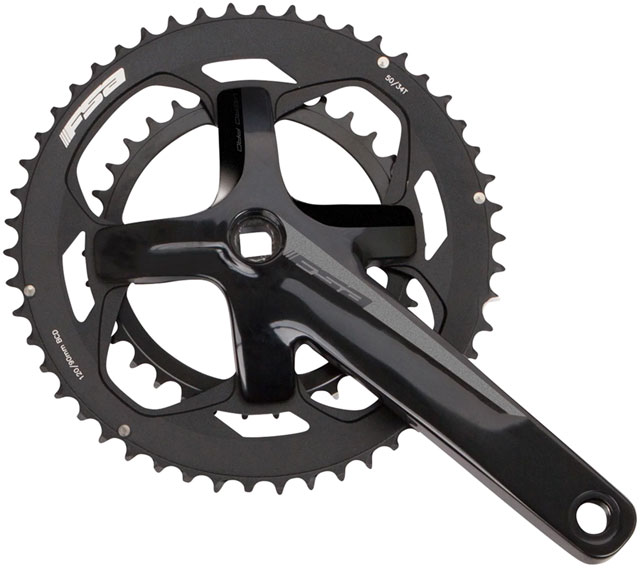 FSA Vero Pro Crankset, 2x 50/34T Chainrings, 170mm Arm Length, 120/90BCD, JIS Square Taper Interface – Black