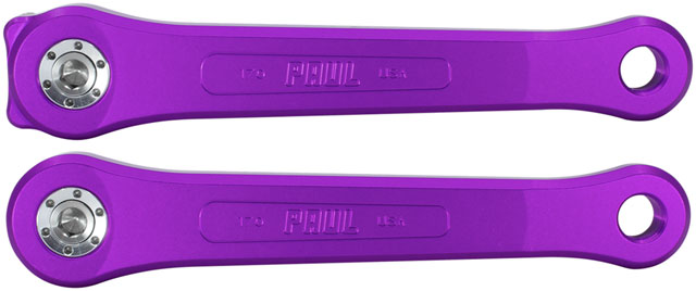 Paul Component Engineering 100% Pure Paul Crankset - 165mm, Square Taper JIS Spindle Interface, 3-Bolt Type Chainring Mount, Purple