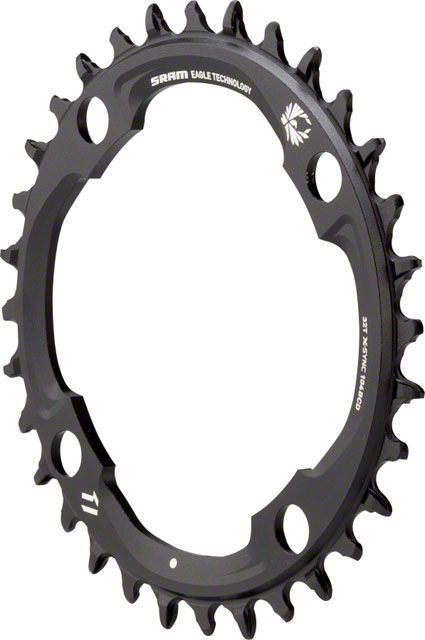 SRAM 30t 94 BCD x 4-Bolt 11/12-Speed X-Sync2 Eagle Chainring, Black