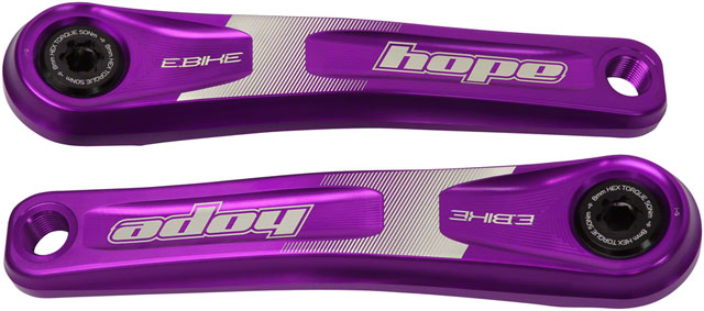 Hope Ebike Crank Arm Set - 155mm, ISIS, Specialized Offset, Purple