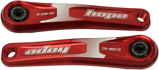 Hope Ebike Crank Arm Set - 155mm, ISIS, Specialized Offset, Red