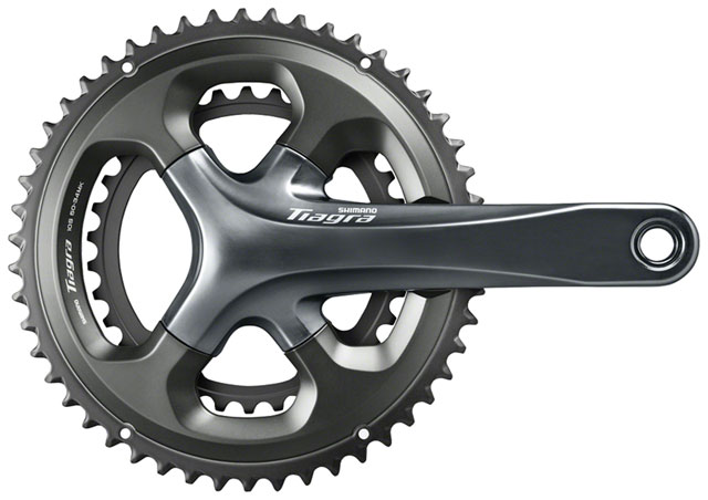 Shimano Tiagra FC-4700 Crankset - 165mm, 10-Speed, 50/34t, 110 Asymmetric BCD, Hollowtech II Spindle Interface, Gray