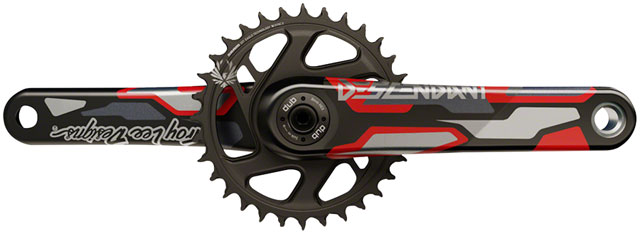 TruVativ Descendant Troy Lee Designs CoLab Carbon Crankset - 170mm, 12-Speed, 32t, Direct Mount, DUB Spindle Interface, Red
