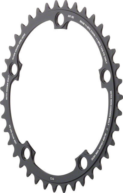 SRAM 11-Speed 39T 130mm BCD YAW Chainring Black, Use with 53T
