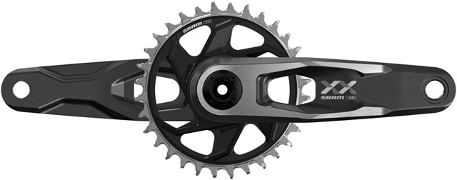 SRAM XX Downhill T-Type Crankset - 165mm, 7-Speed, 34t 6mm Offset Chainring, Direct Mount, 56.5mm Chainline, DUB DH Spindle, Black