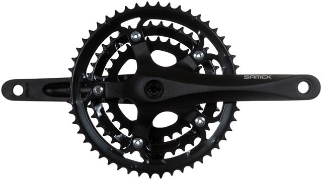Samox R3s Crankset - 170mm, 10-Speed, 50/39/30t, 130/74 bcd, JIS Square Taper, Black