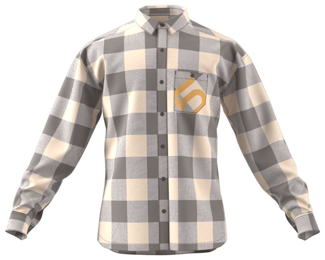 Five Ten Long Sleeve Flannel Shirt - Gray/Charcoal, X-Large
