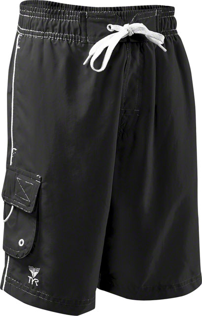 TYR Challenger Boy's Swim Short: Black SM