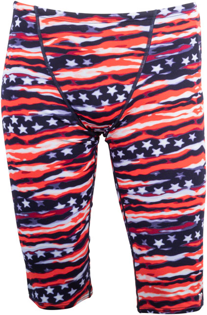 TYR Men's All American Jammer Swimsuit - Red/White/Blue, Size 30