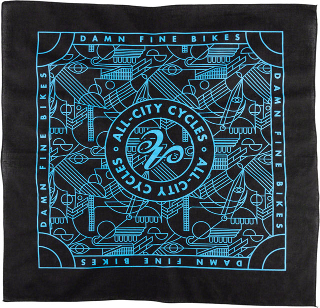 All-City Parthenon Party Bandanna - Black, Blue