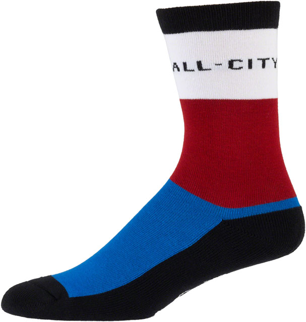 All-City Parthenon Party Sock - White, Red, Blue, Black, Small/Medium