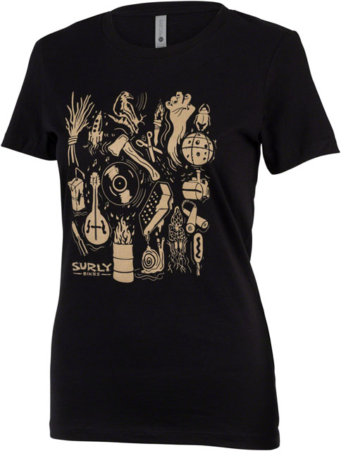 Surly Stamp Collection Women's T-Shirt - Black, X-Large