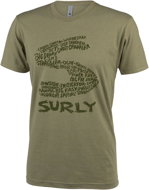 Surly Steel Consortium Men's T-Shirt - Light Olive, X-Large
